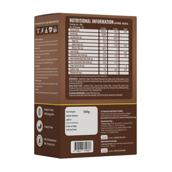 TOC HIGH PROTEIN SUPER OATS 900G - DARK CHOCOLATE - Image 3